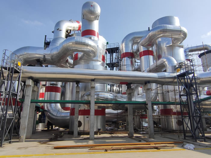 保温施工:恒瑞实业有限公司在龙蟒佰利联钛业砂酸项目保温施工